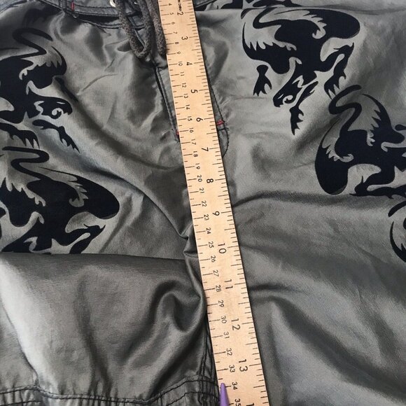 Vintage 90s Y2K CC Counter Culture Boardshorts Mens 34 Dragon Rave Skater Surfer - Picture 13 of 15